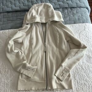 Lululemon white opal full zip scuba size 4